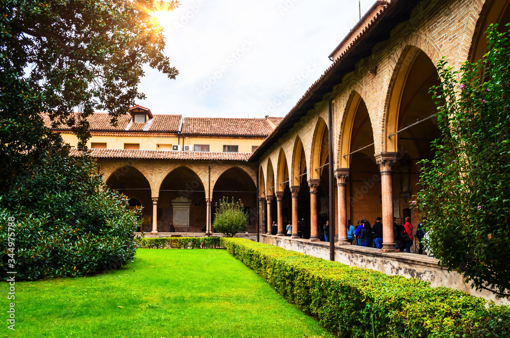 Courtyard of beautiful Basilica di Sant'Antonio in Padova (Padua), Veneto, Italy