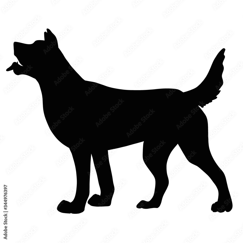 Dog icon. Black illustration of animal 