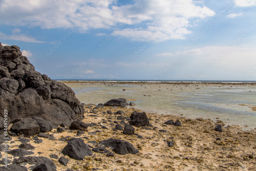 The beautiful ocean coast of Gili Trawangan island, Bali, Indonesia. The beautiful ocean coast of Gili Trawangan island, Bali, Indonesia.