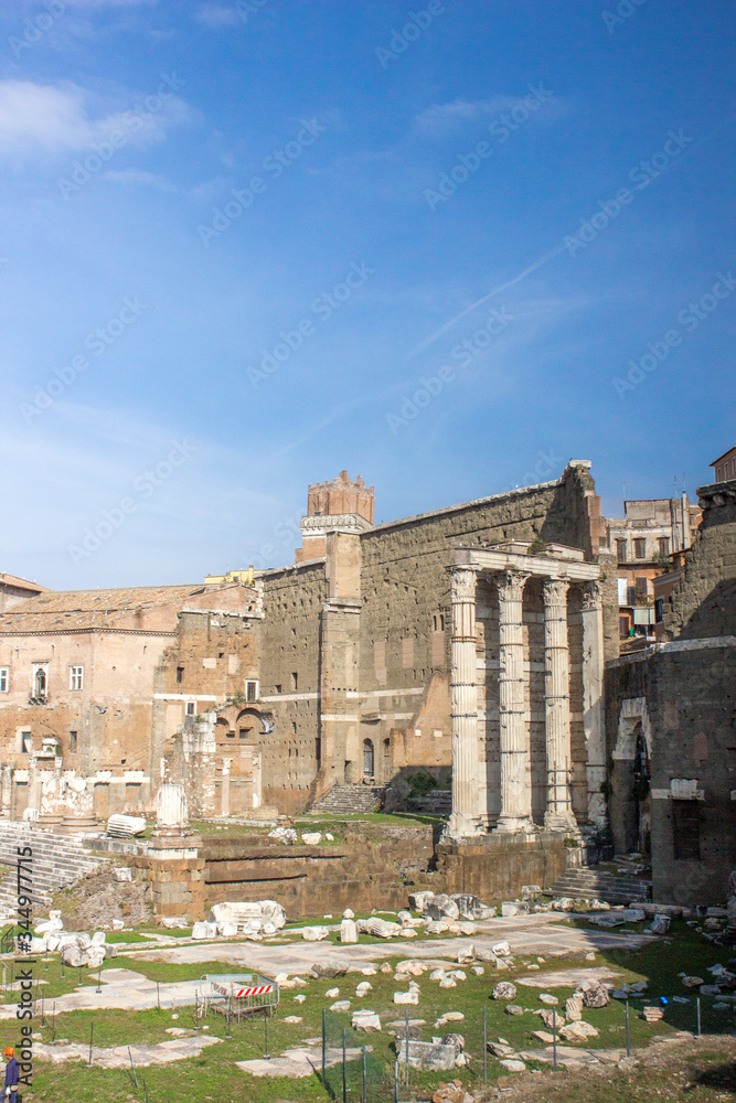 
Forum of Nerva (in italian Foro di Cesare) and Tempio di Marte Ultore Rome Italy