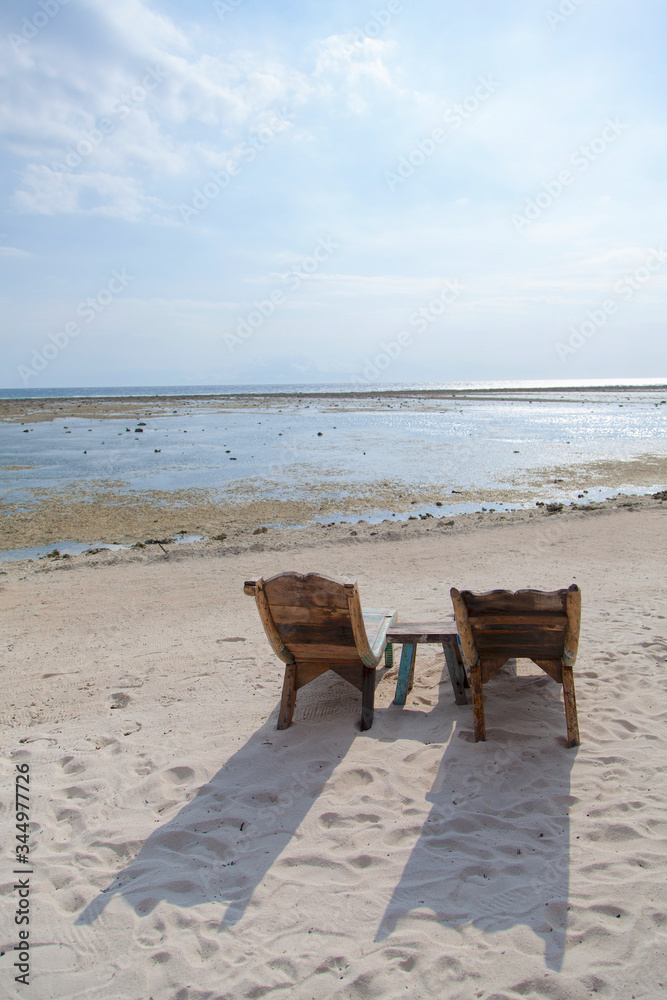 The beautiful ocean coast of Gili Trawangan island, Bali, Indonesia. The beautiful ocean coast of Gili Trawangan island, Bali, Indonesia.