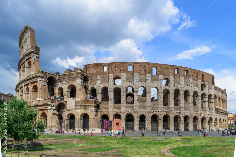 View of colosseum in rome italy