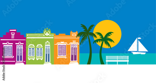 Design of buildings and landscapes that refer to the Caribbean and northeastern Brazil. photo