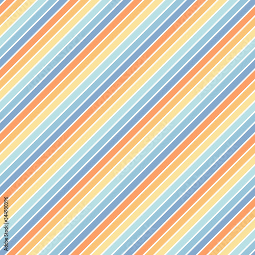 Diagonal Stripes Seamless Pattern - Colorful diagonal stripes repeating pattern design