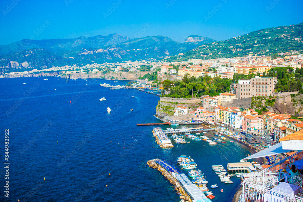 Aerial view of Sorrento city, Amalfi coast, Italy