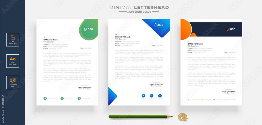 Simple creative modern letterhead templates design for your project design, Vector illustration.