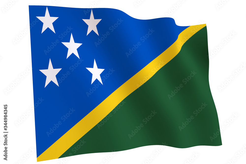 Flag of Solomon Islands waving in the wind Flag of Solomon Islands waving in the wind