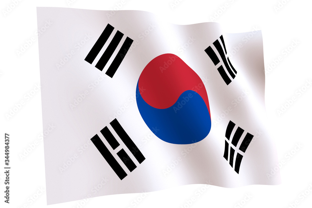 Flag of South Korea waving in the wind Flag of South Korea waving in the wind