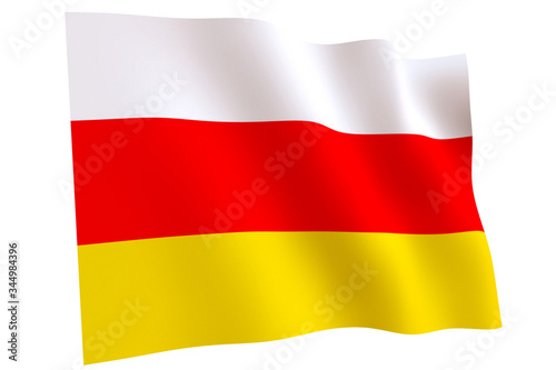 Flag of South Ossetia waving in the wind