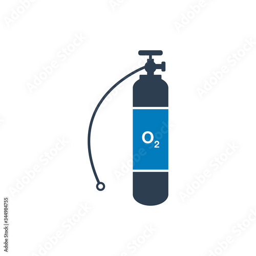 Medical Life Support Oxygen Cylinder Icon. Editable Vector EPS Symbol Illustration.