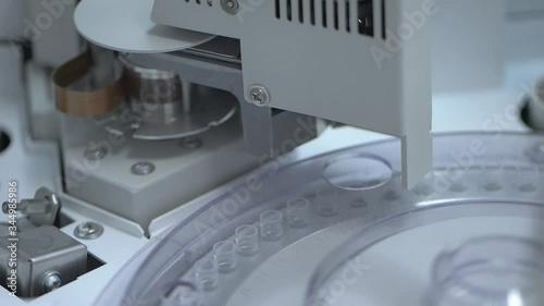 Closeup of Electronic automatic medical test equipment at Medical laboratory