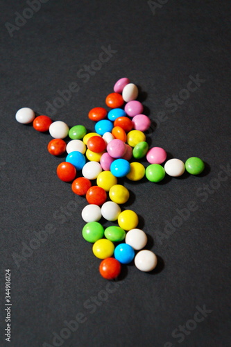 colorful pills on black