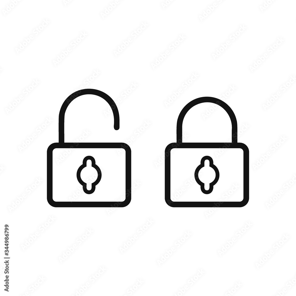 Lock and unlock icon flat vector design Lock and unlock icon flat vector design