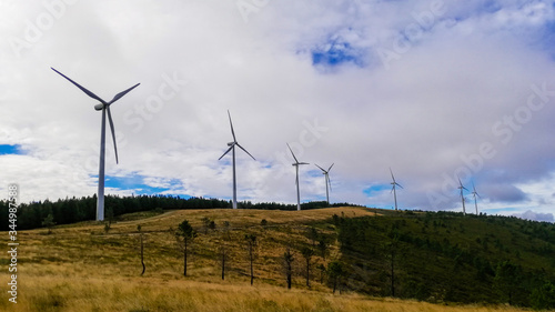 Wind turbines situated in the eolic park in Trevim photo