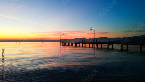 Sunset at Garda lake, Italy. Italian landscape