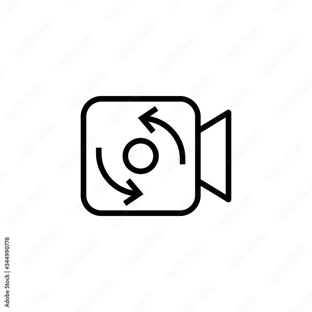 Switch video vector icon in linear, outline icon isolated on white background Switch video vector icon in linear, outline icon isolated on white background