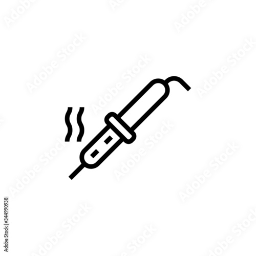 Solder vector icon in linear, outline icon isolated on white background