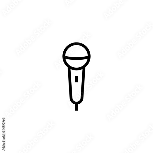 Microphone voice tool vector icon in linear, outline icon isolated on white background