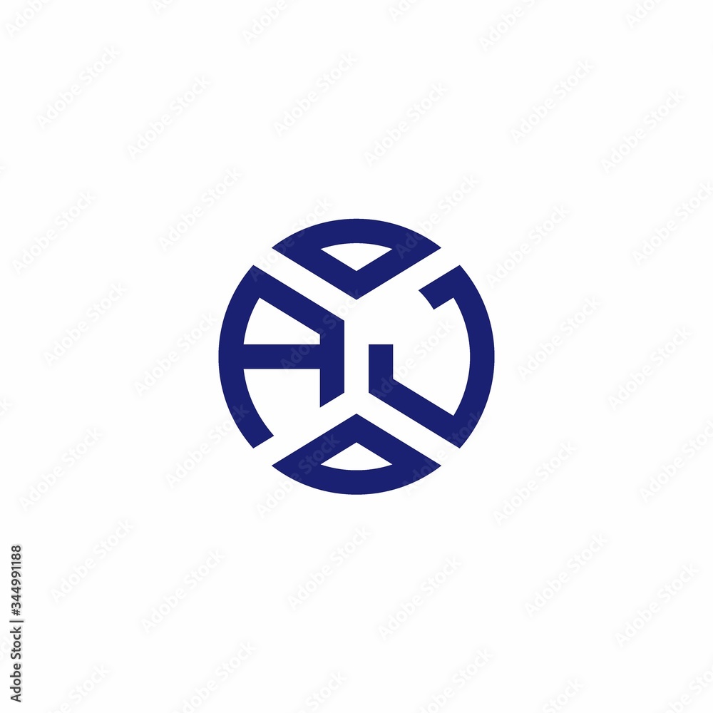 AJ monogram logo with abstract shapes in modern style AJ monogram logo with abstract shapes in modern style