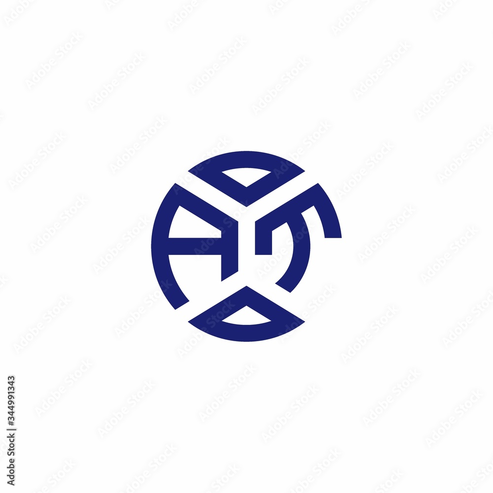 AT monogram logo with abstract shapes in modern style AT monogram logo with abstract shapes in modern style