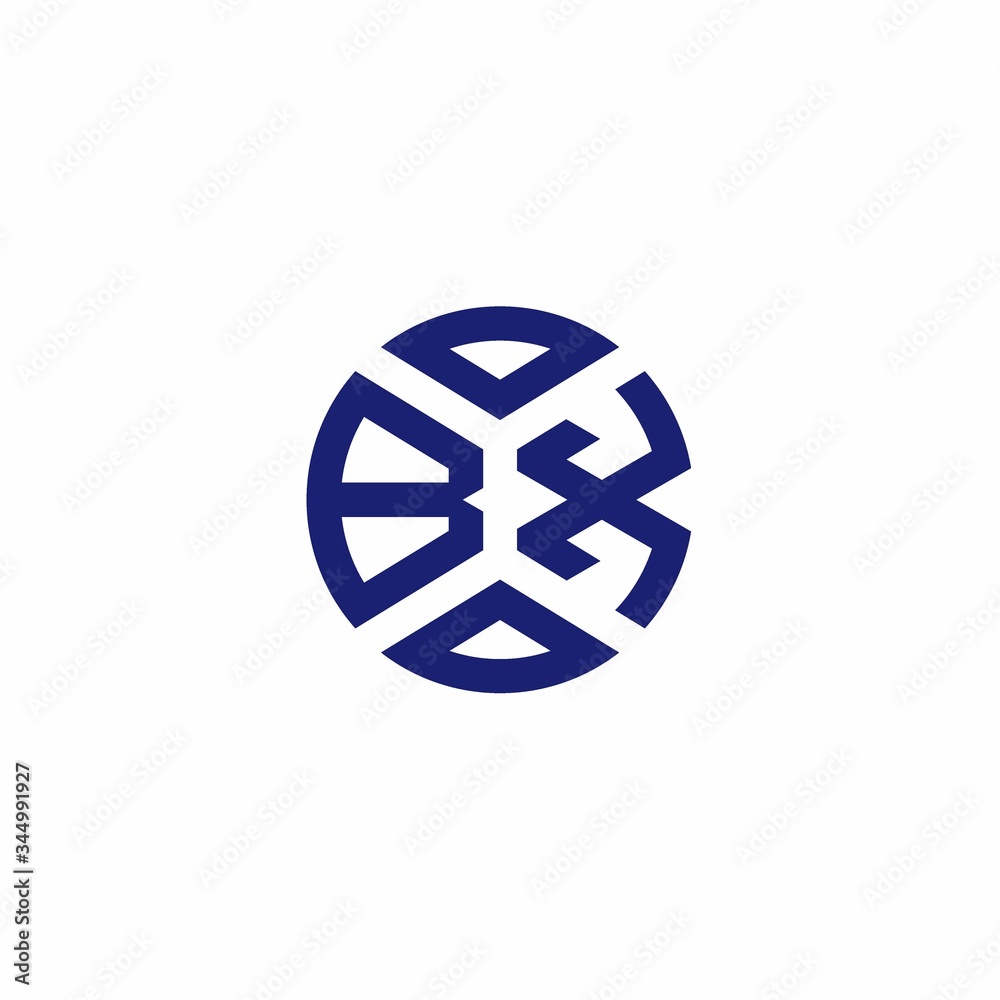 BX monogram logo with abstract shapes in modern style BX monogram logo with abstract shapes in modern style