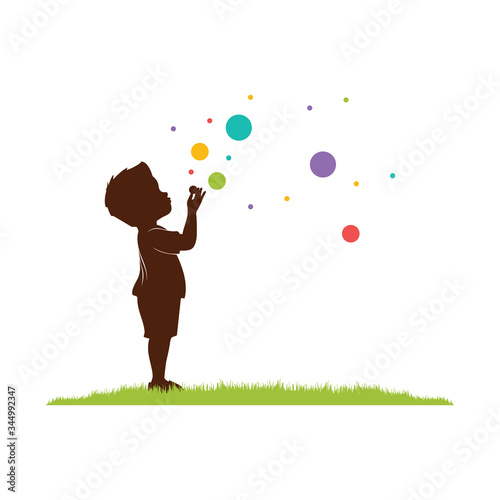 little boy blew bubbles