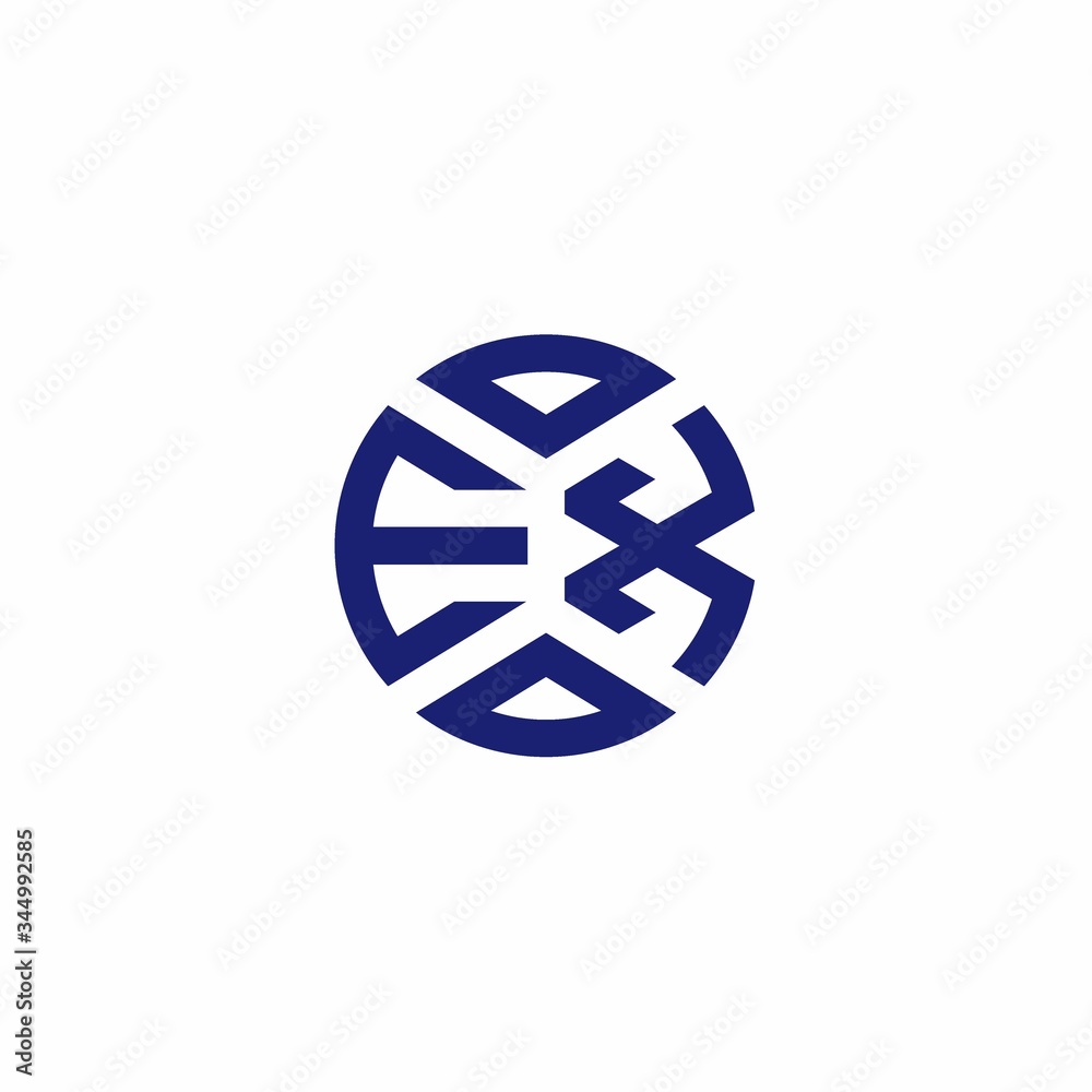 EX monogram logo with abstract shapes in modern style EX monogram logo with abstract shapes in modern style