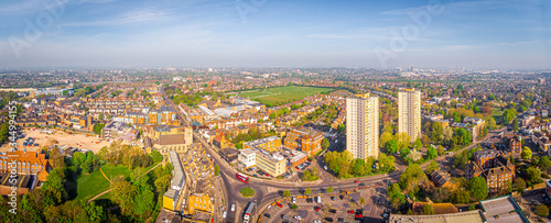 Aerial view of Acton town in suburb in the morning, UK photo