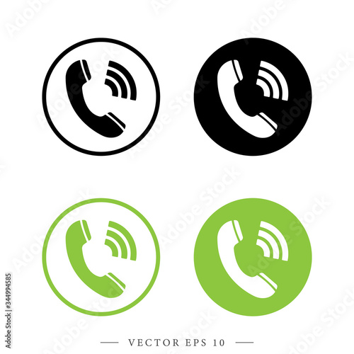 Telephone receiver sign. Phone vector isolated illustration.