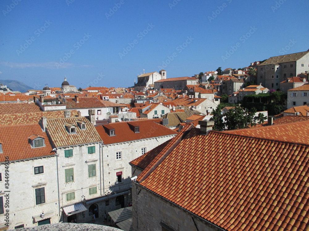 roof top view of the old town of dubrovnik