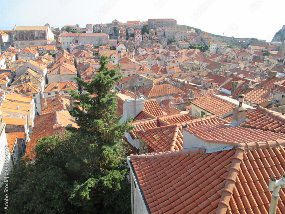 Rooftops dubrovnik old town croatia