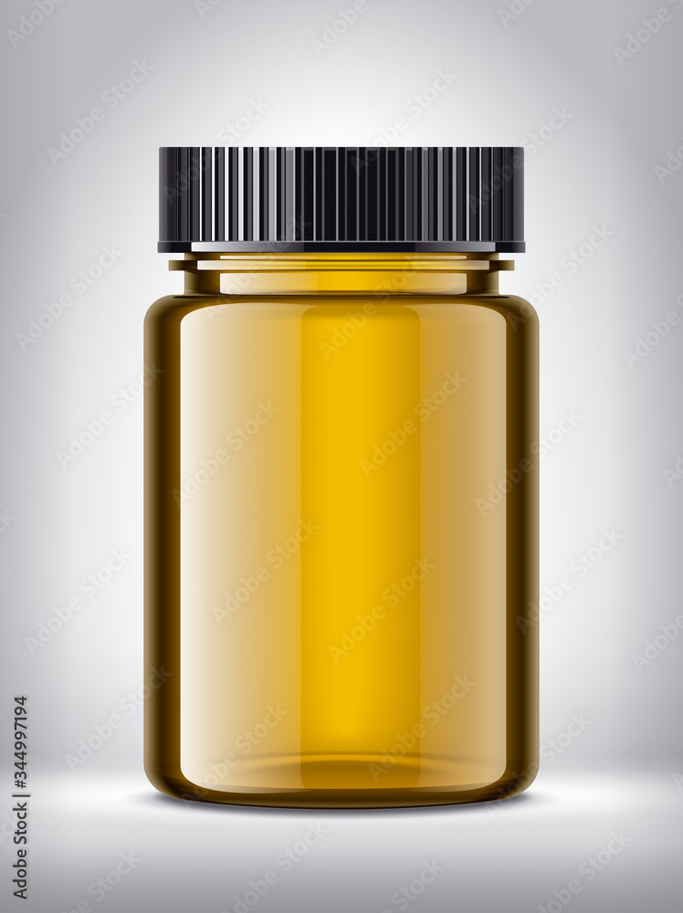 Fototapeta premium Bottle on background. Glossy surface version. 