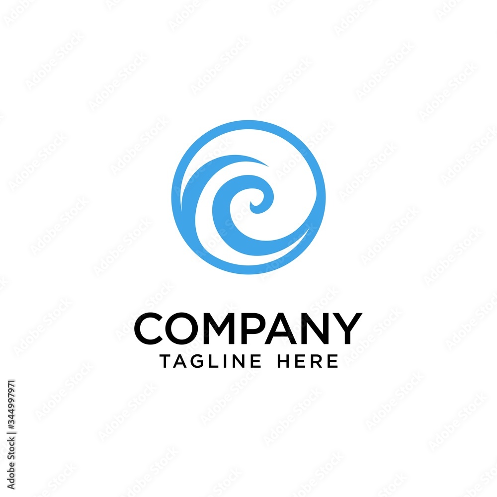 Waves logo simple vector design Waves logo simple vector design