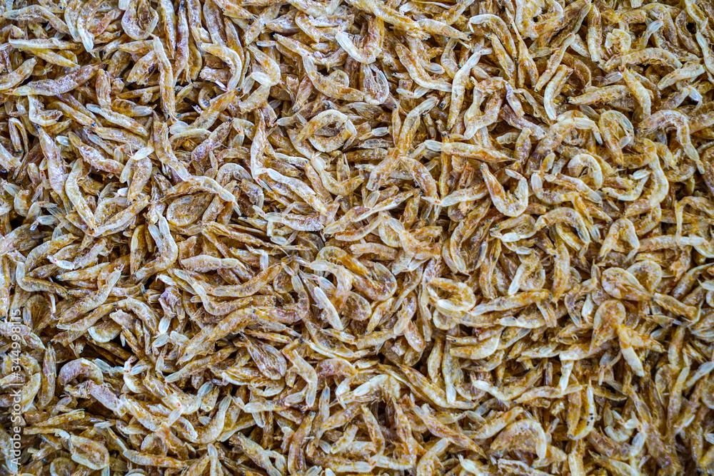 Dried fish meat cut for sale in the market. traditional market indonesia, ikan asin