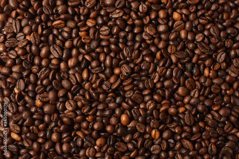 fried coffee grains background
