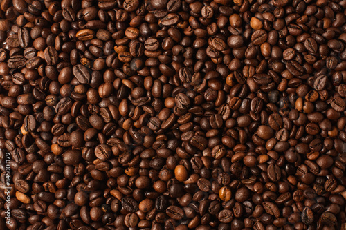 fried coffee grains background 