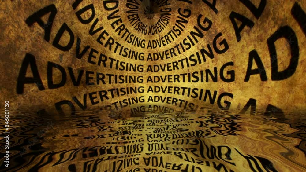Advertising grunge text reflected in water Advertising grunge text reflected in water