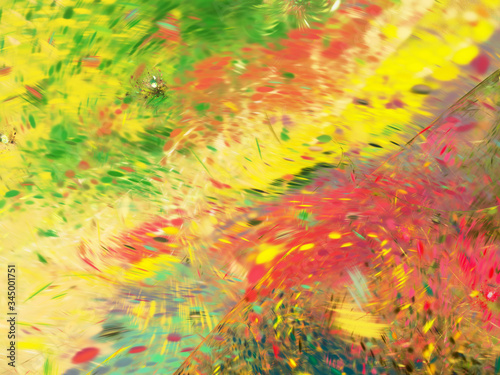 Fototapeta Naklejka Na Ścianę i Meble -  yellow abstract fractal background 3d rendering illustration