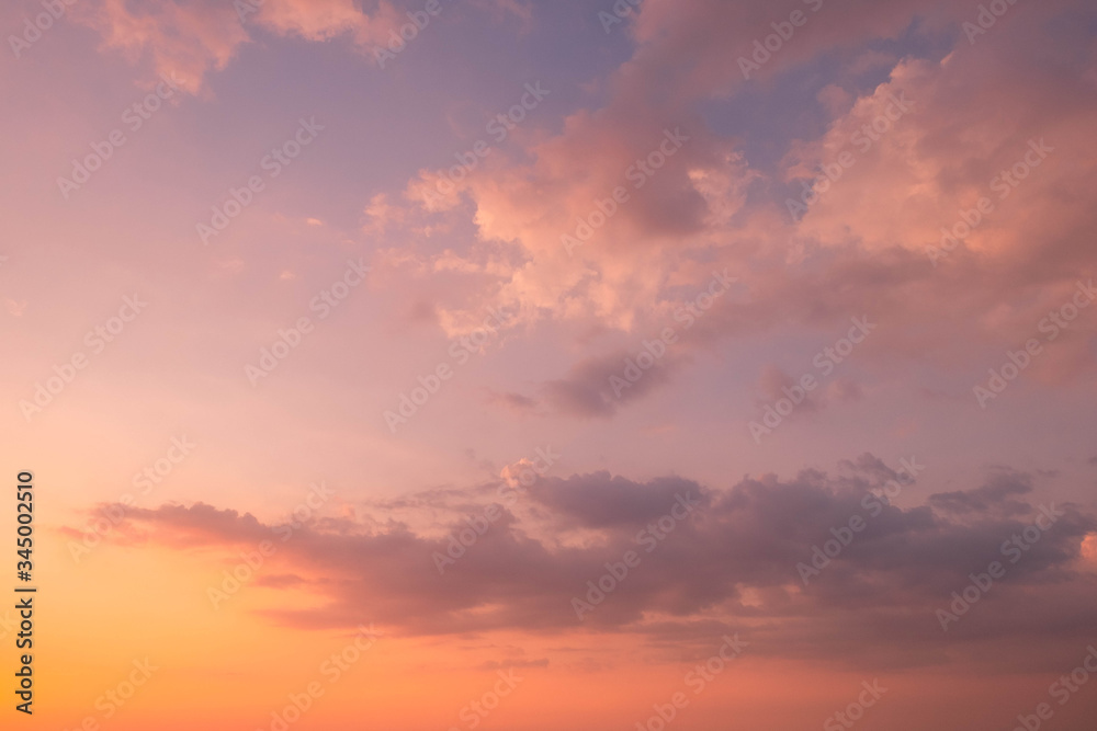 sky and cloud in bright rainbow colors and Colorful smooth sky in dusk