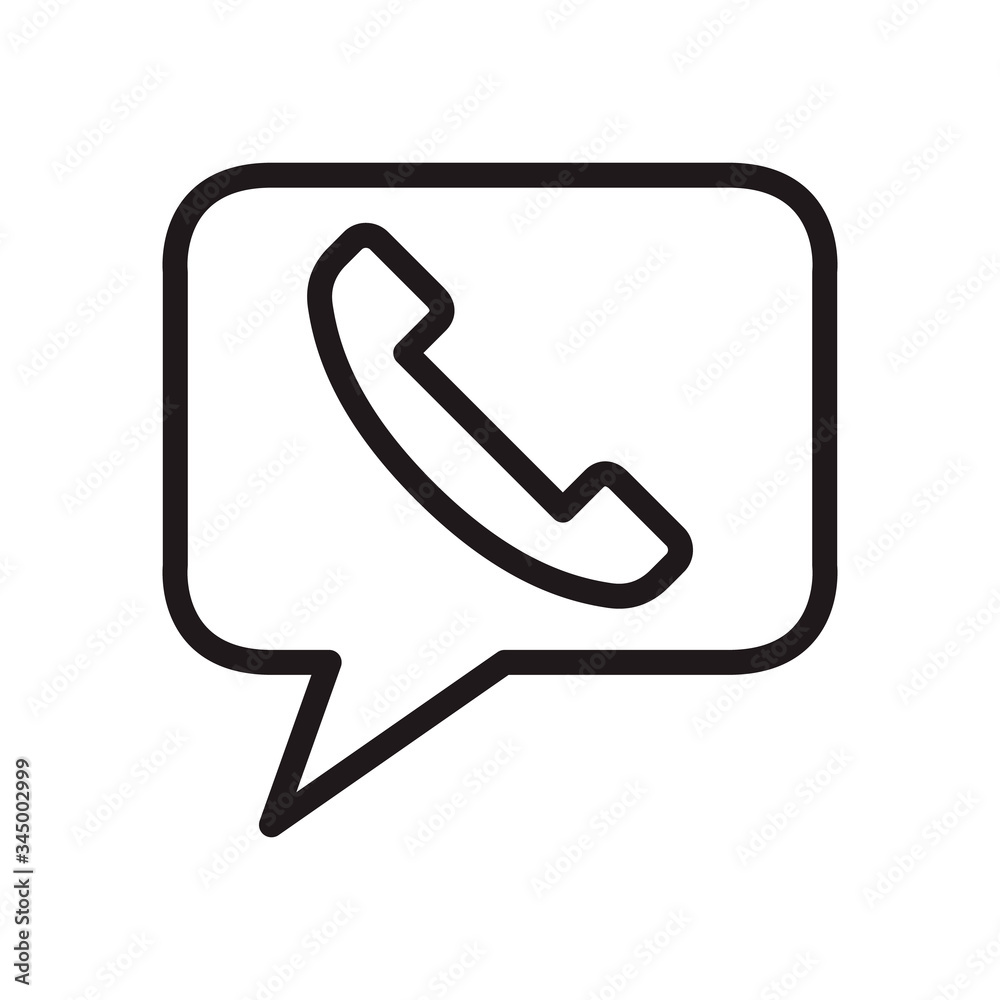 Talking by phone icon. Line style design. Phone with speech bubble, phone conversation. Vector graphic illustration. Suitable for website design, logo, app, template, and ui. Editable stroke. EPS 10. Talking by phone icon. Line style design. Phone with speech bubble, phone conversation. Vector graphic illustration. Suitable for website design, logo, app, template, and ui. Editable stroke. EPS 10.