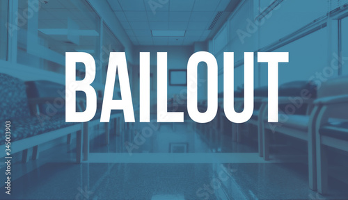 Bailout theme with a medical office reception waiting room background