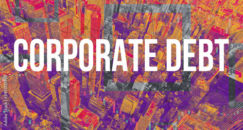Corporate Debt theme with Manhattan New York City skyscrapers