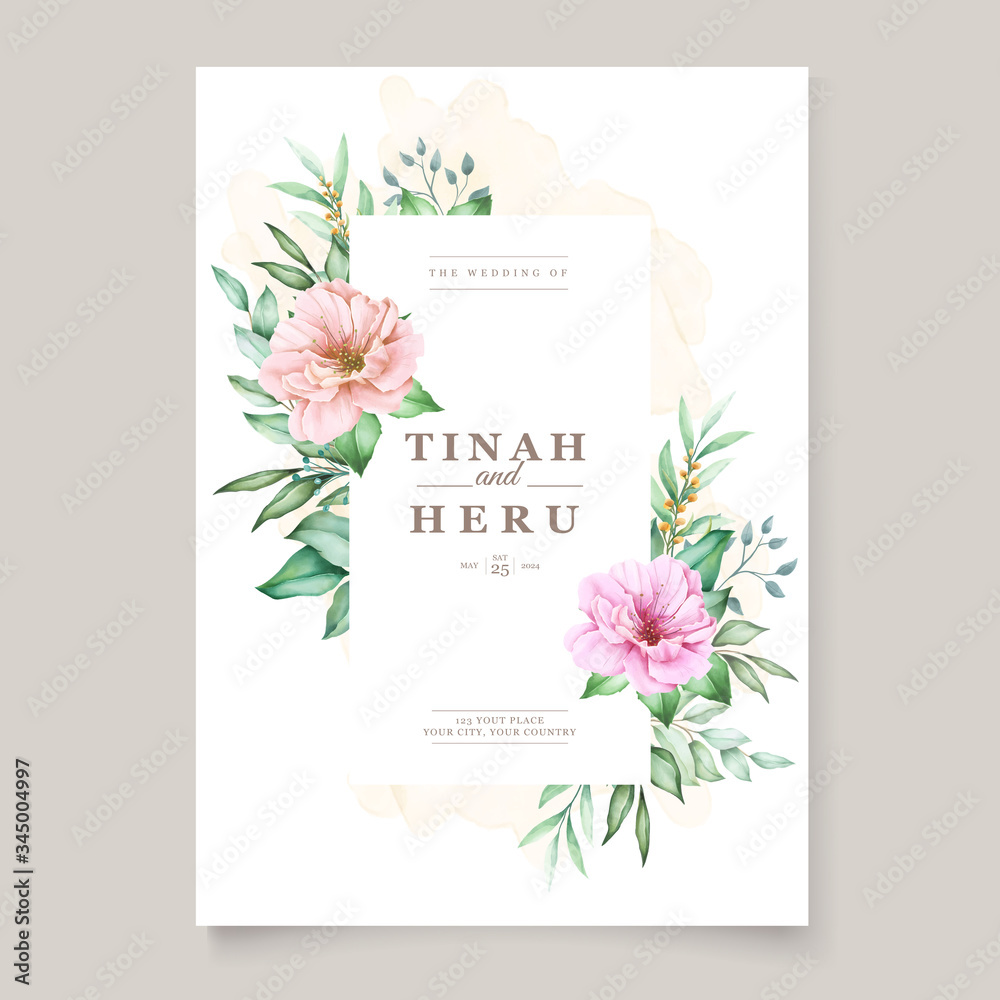 Elegant cherry blossom wedding invitation theme