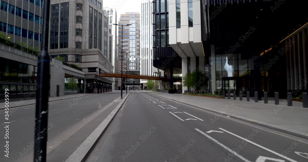 London Wall, Barbican, Empty London during the coronavirus lockdown, A lonely city curing the pandemic London Wall, Barbican, Empty London during the coronavirus lockdown, A lonely city curing the pandemic