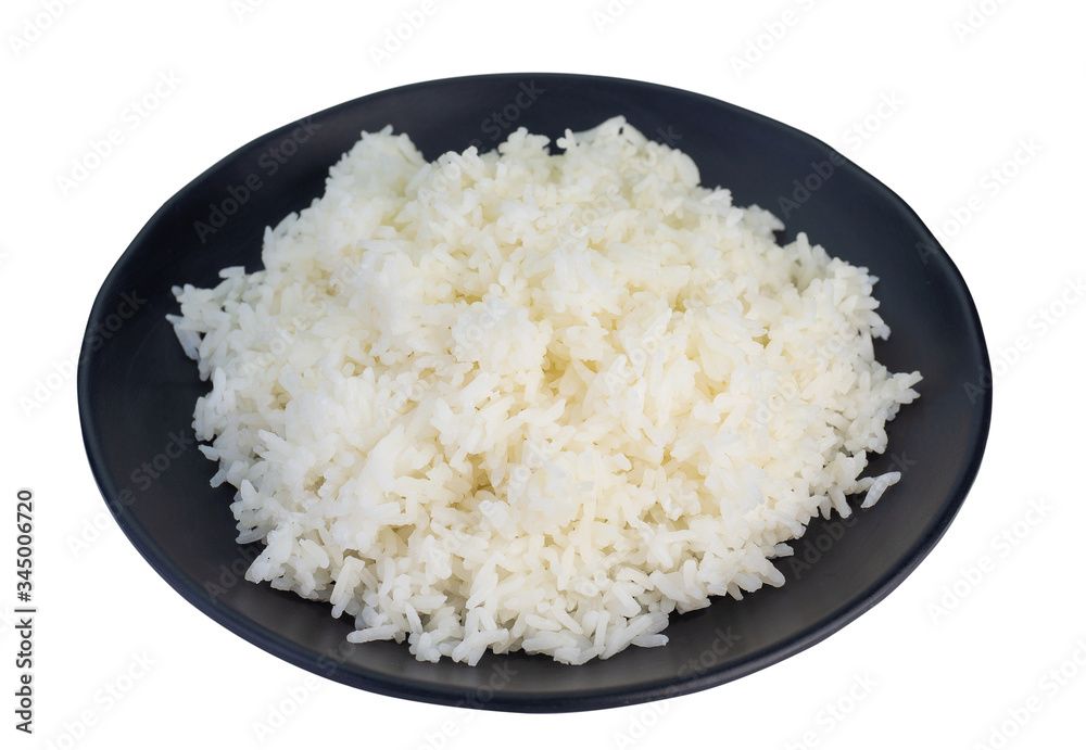 Jasmine cooked rice on white background. (clipping path) Jasmine cooked rice on white background. (clipping path)