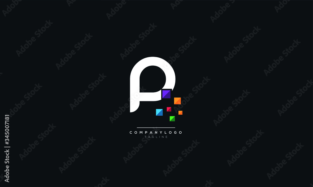 Letter p Logo Design Icon Vector Symbol Stock Vector | Adobe Stock