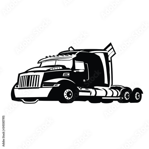 Semi truck isolated on white 
