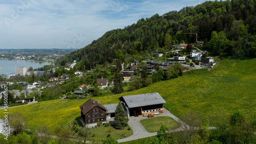 Scattered houses in a mountain town photo