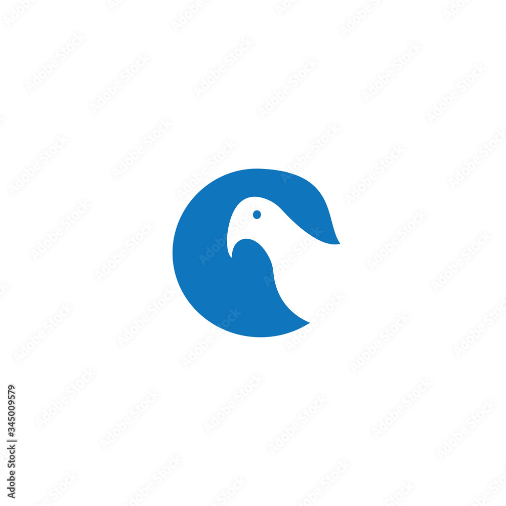 Obraz premium letter c vector illustration of bird design