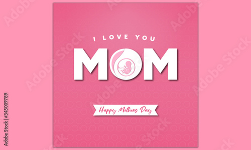 Happy mother's day banner Premium Vector